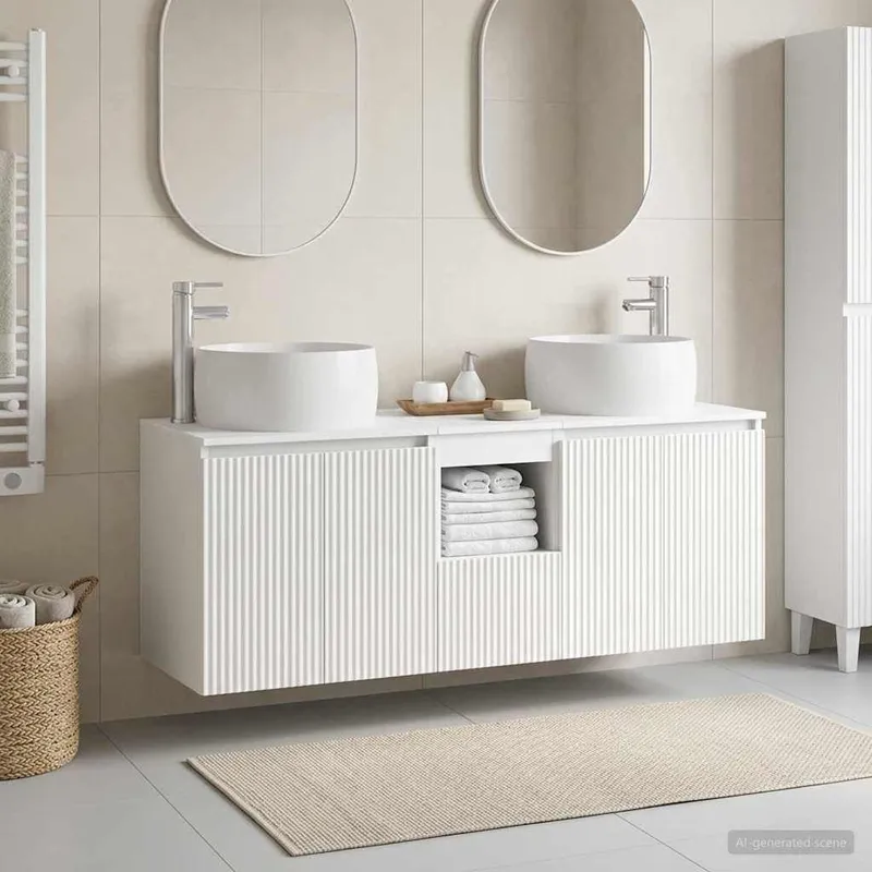 Badezimmerschrank-Set 3 stk. Weiß 49,5 x 44,5 x 66 cm
