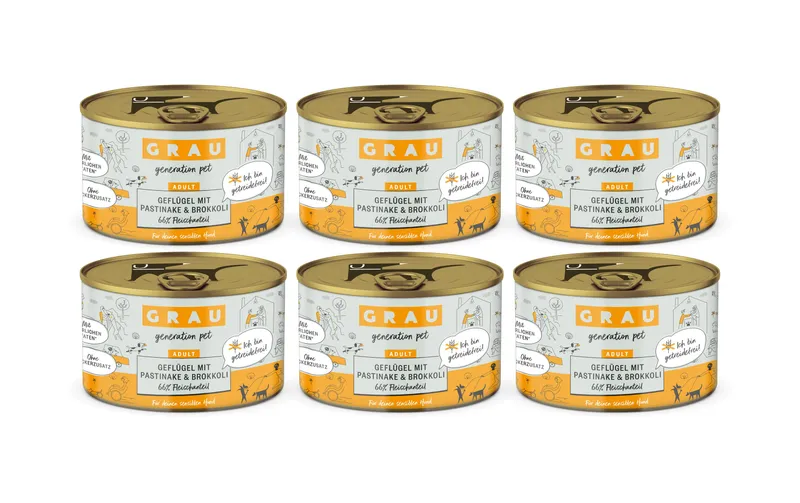 grigio Nassfutter Geflügel, Pastinake, Brokkoli 6 x 200 g
