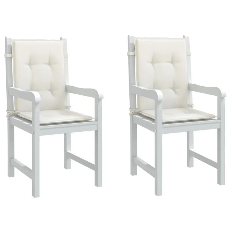 Niedriglehner-Auflagen 2 Stk. Melange Creme 100x50x4 cm Stoff