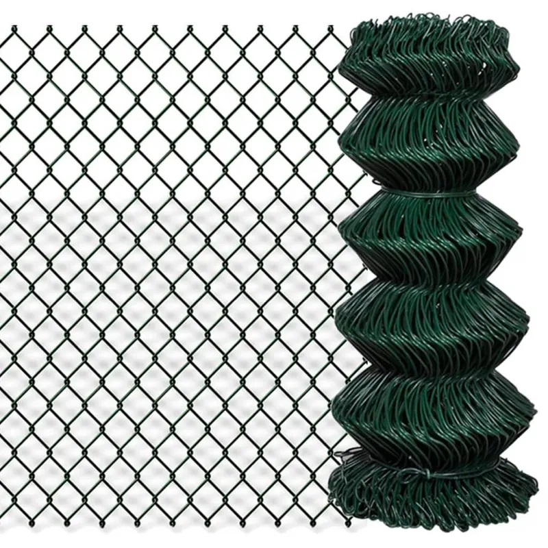 Maschendrahtzaun Stahl 0,8x25 m Grün
