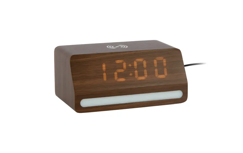 KARLSSON Wecker Retro Light LED Mokkabraun