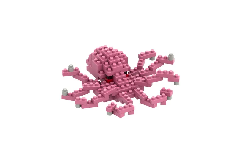 BRIXIES Bausteinmodell Kleiner Oktopus in 91 Bausteinen