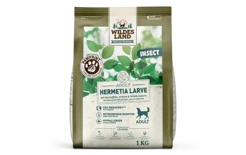 Wildes Land Halbfeuchtfutter PawPrint Insect 1 kg