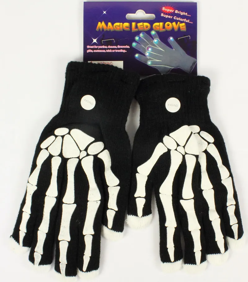 Skelett Handschuhe con LED