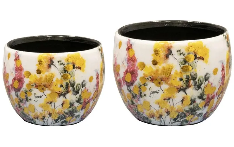CHALET Blumentopf Floral, 9 x 9 x 7 cm, 2er-Set