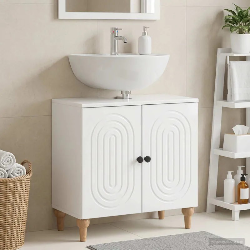 Waschbeckenschrank ALKMAAR Hochglanz bianco 59,5 x 31,5 x 59 cm