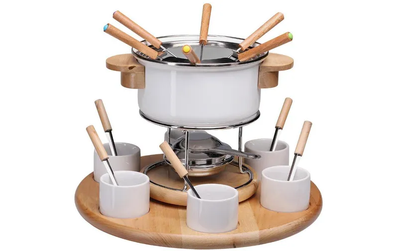 Nouvel Fleischfondue-Set Larissa 23 Teile, brown/white