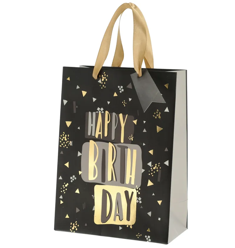 Geschenktasche schwarz/gold