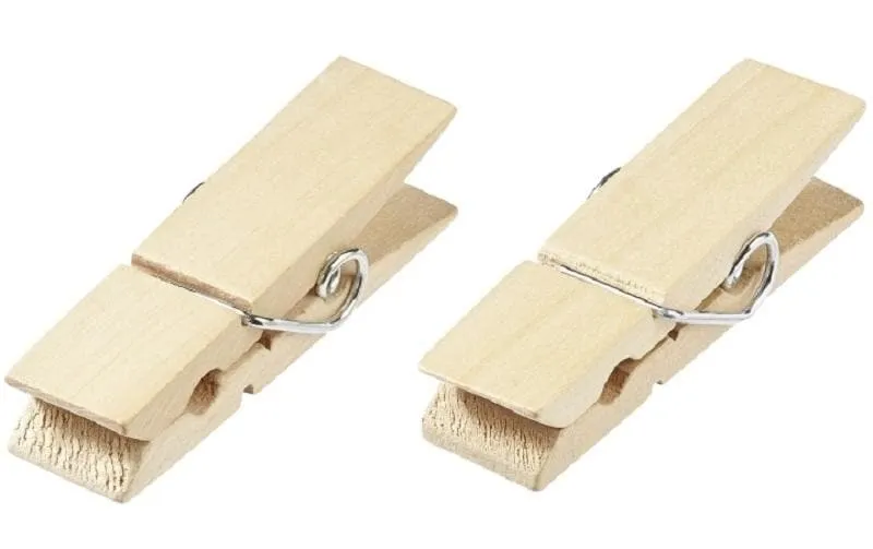 HobbyFun Mini-Utensilien Holzklammern naturel