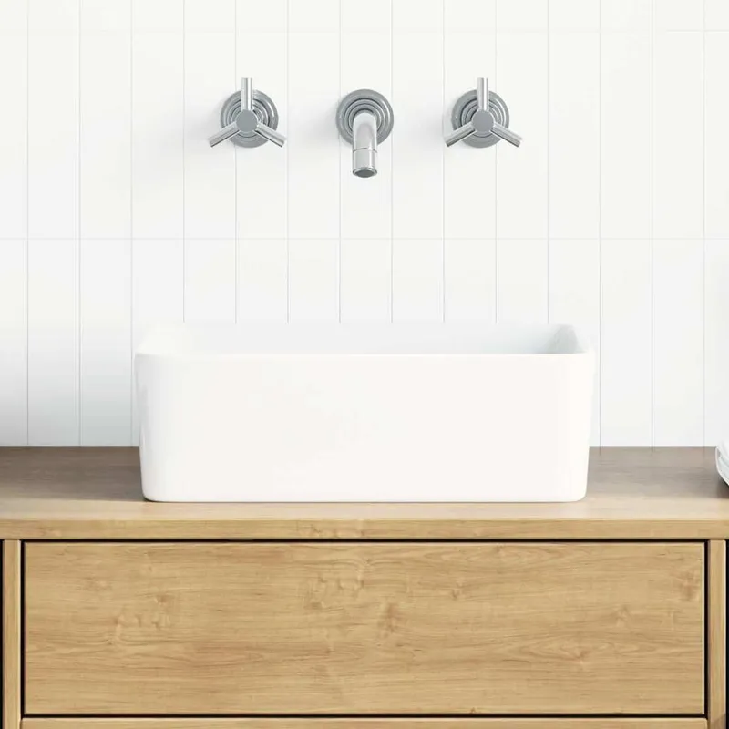 Waschbecken 40 x 30 x 13 cm Keramik Weiß