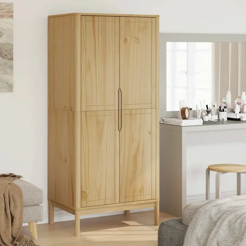 armadio FLORO Wachsbraun 77x53x171 cm legno massiccio pino