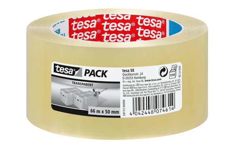 tesa Klebeband tesapack Standard 4024 50 mm x 66 m, transparent