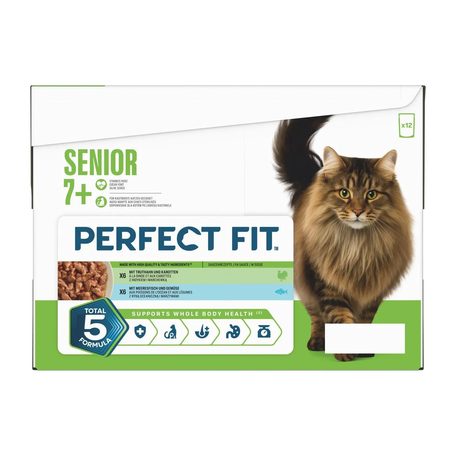 Perfect Fit Nassfutter Senior 7+ Truthahn Weissfisch Gemüse 12 x 85 g