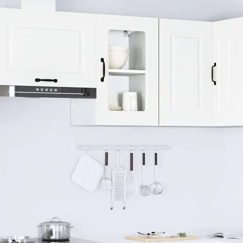 Armoire murale de cuisine avec porte en verre Kalmar blanc