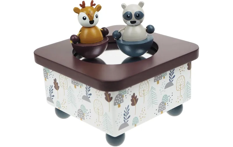 Spielba Holzspielwaren Musikspieldose Waschbär & Reh