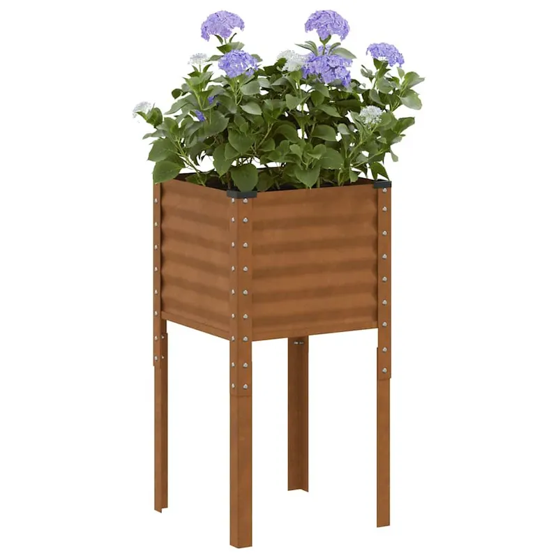 Gartenpflanzgefäß 45 x 45 x 88 cm Verwitterungsstahl