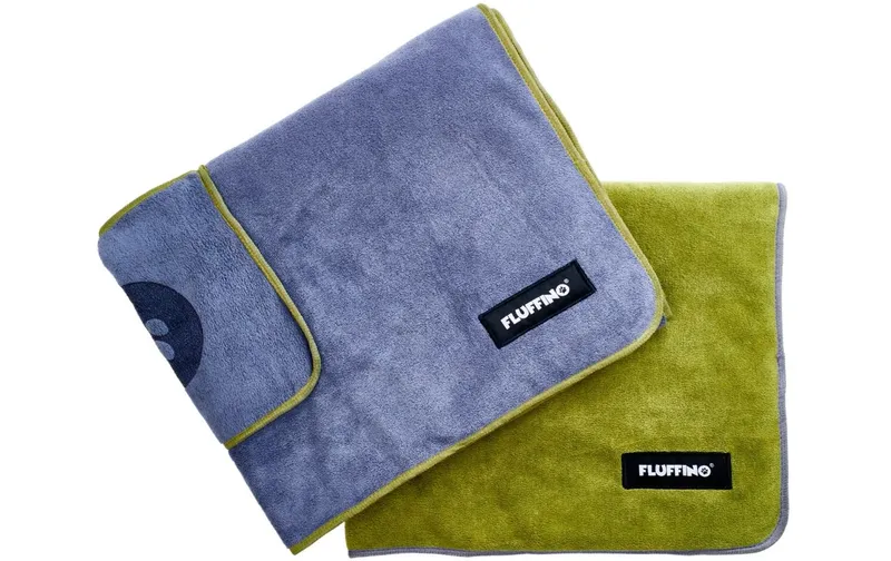 Fluffino Hundehandtuch-Set, Grün / Blau, L