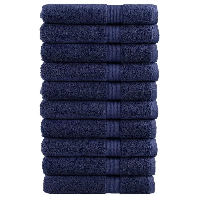 Premium Handtücher SOLUND 10 Stk. Marineblau 100x200 cm 600 g/m²
