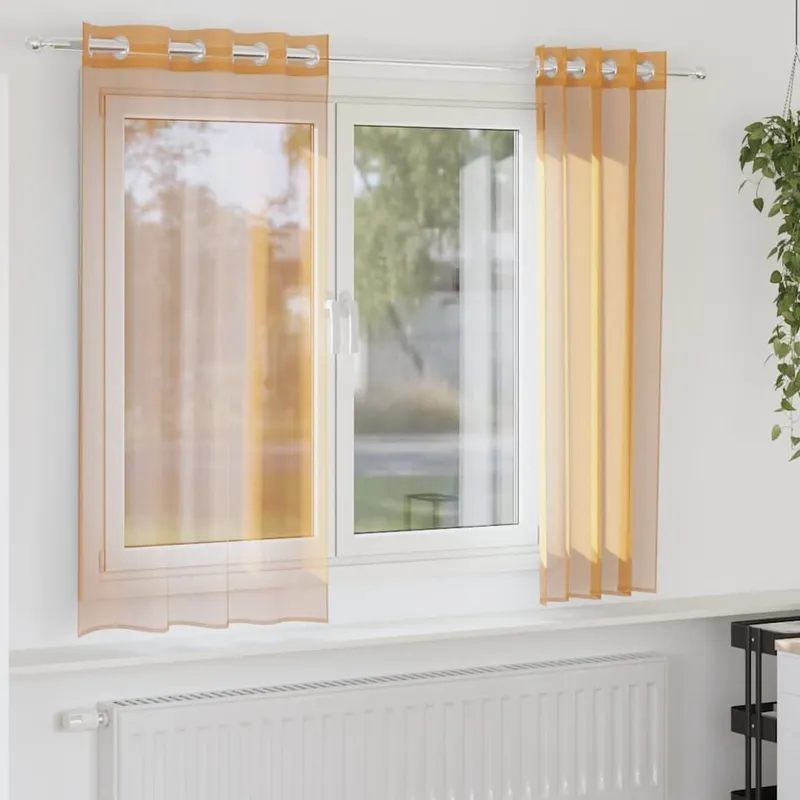 Rideaux en voile avec œillets 2 pcs orange 140x175 cm