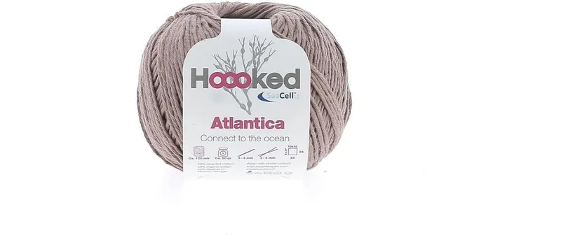Hoooked Baumwollgarn Hoooked Atlantica SeaCell Garn Braun