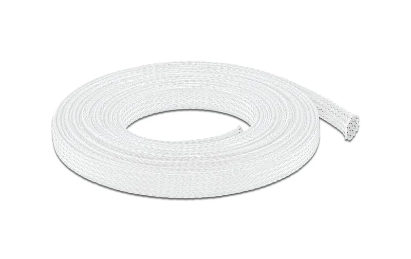 Delock Geflechtschlauch dehnbar 10 m x 12 mm bianco