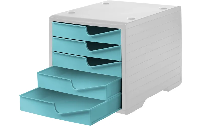 Styro Schubladenbox Styroswingbox Lichtgrau/Aqua