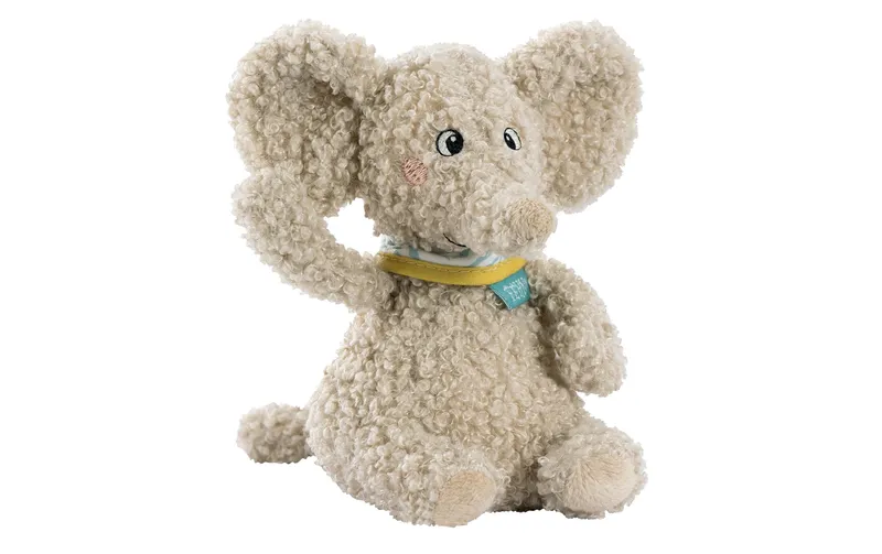 fehn Kuscheltier Bean Bag Elefant Plüsch / Velours, Beige, 14 cm