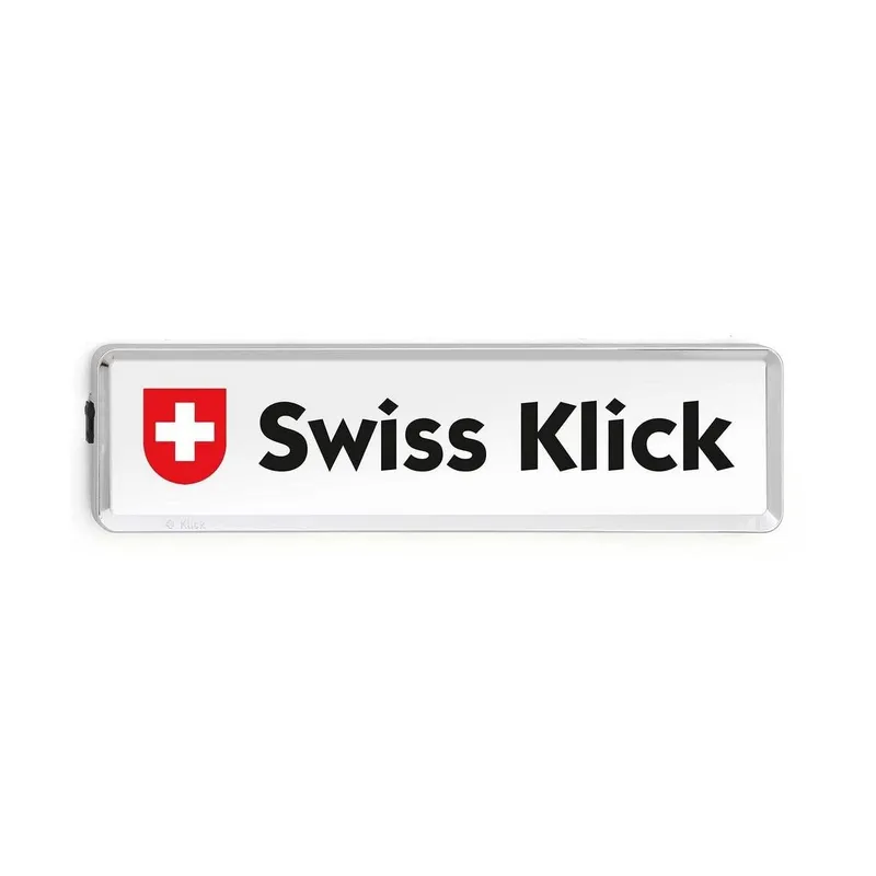 Swiss Klick Kennzeichenhalter Langformat Hinterseite, Chrom Glanz