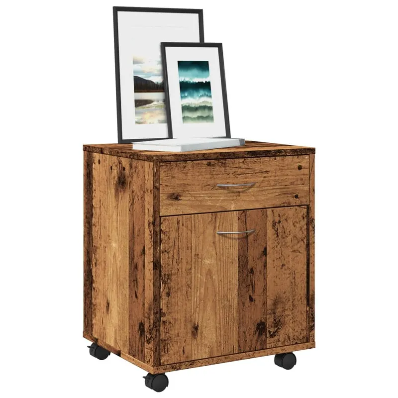 Rollcontainer Altholz-Optik 45x38x54 cm derivato del legno