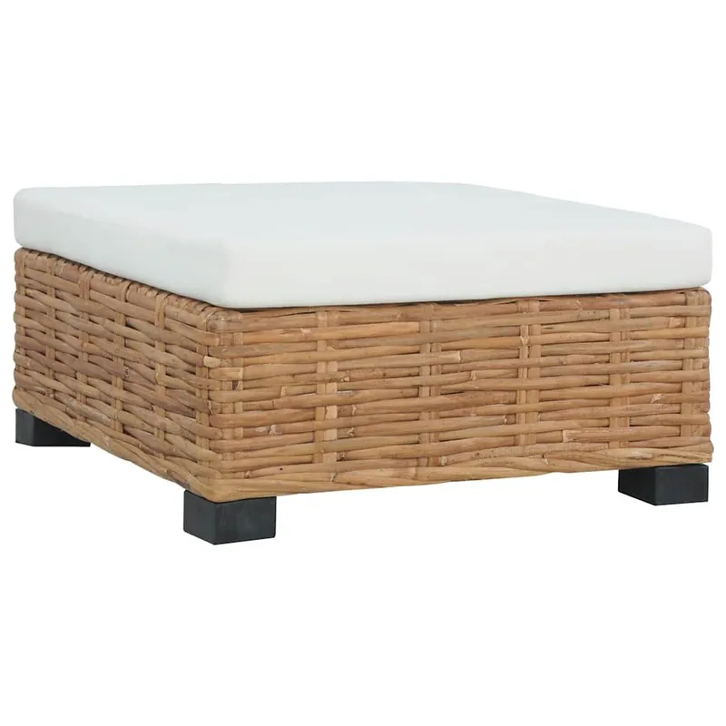 Fußhocker con cuscini naturalees Rattan