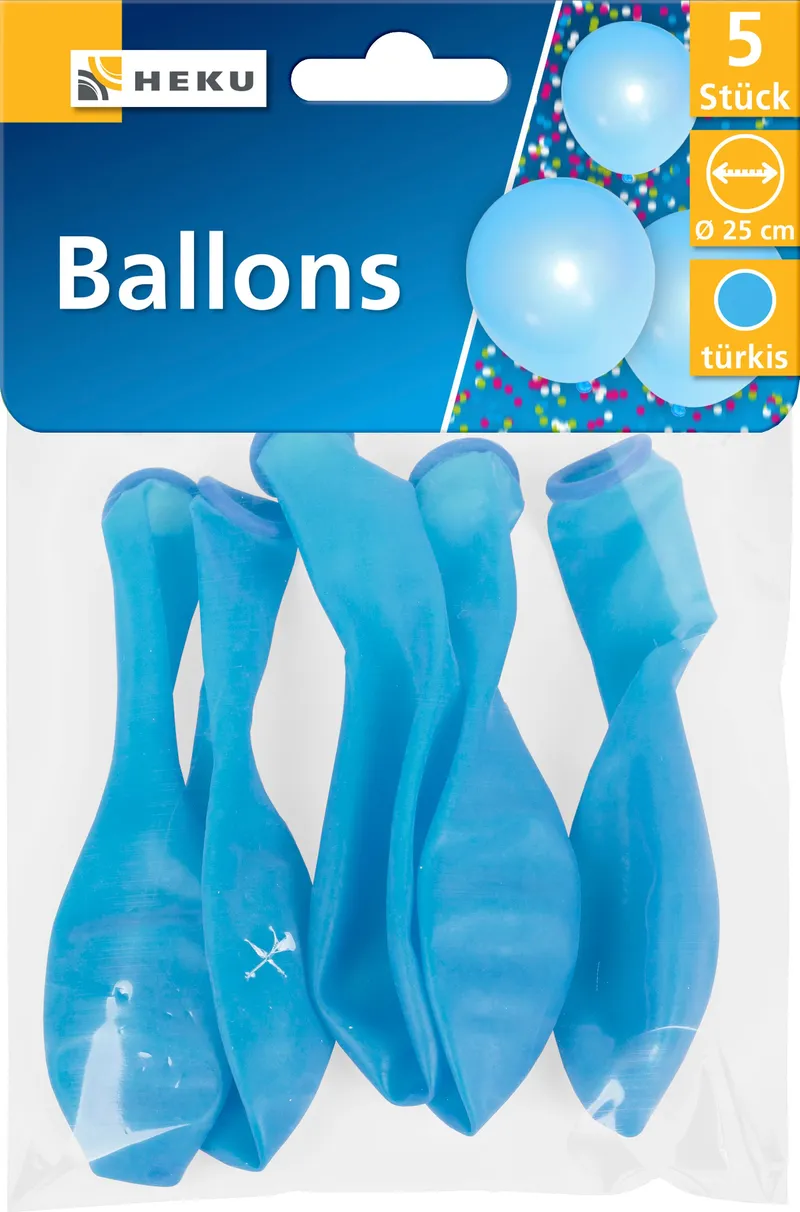 Gummiballone blau türkis 25cm