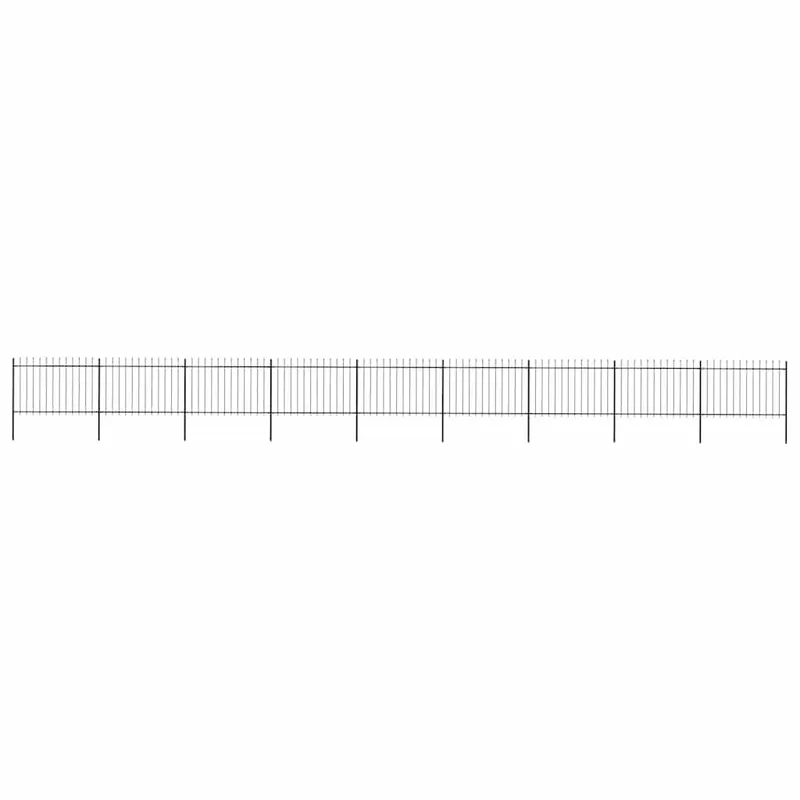 Gartenzaun mit Speerspitze Stahl 1506 x 120 cm black