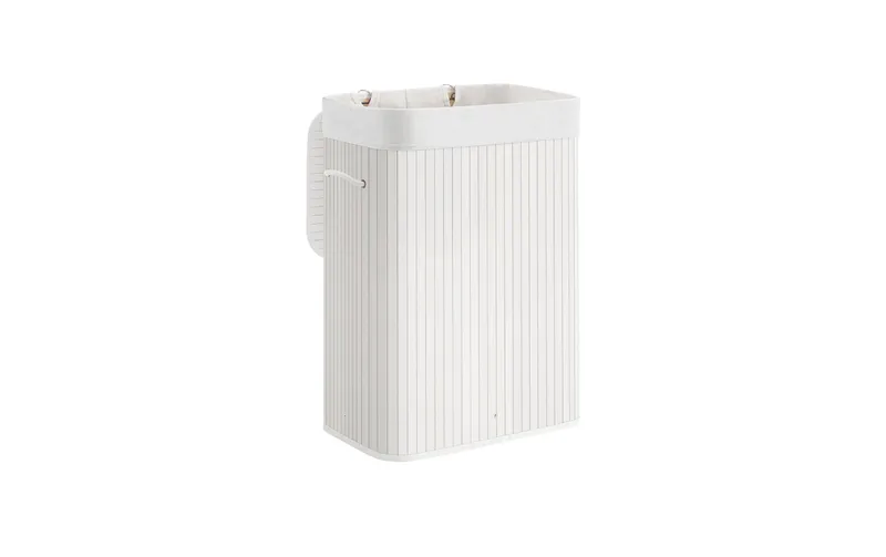 Songmics Wäschesammler per trockene Wäsche 72 l, bianco