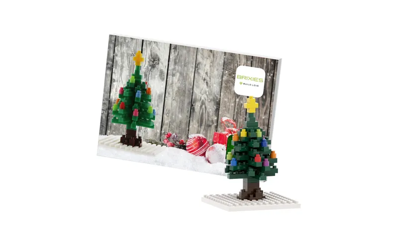 BRIXIES Bausteinmodell Weihnachtsbaum aus 72 Bausteinen