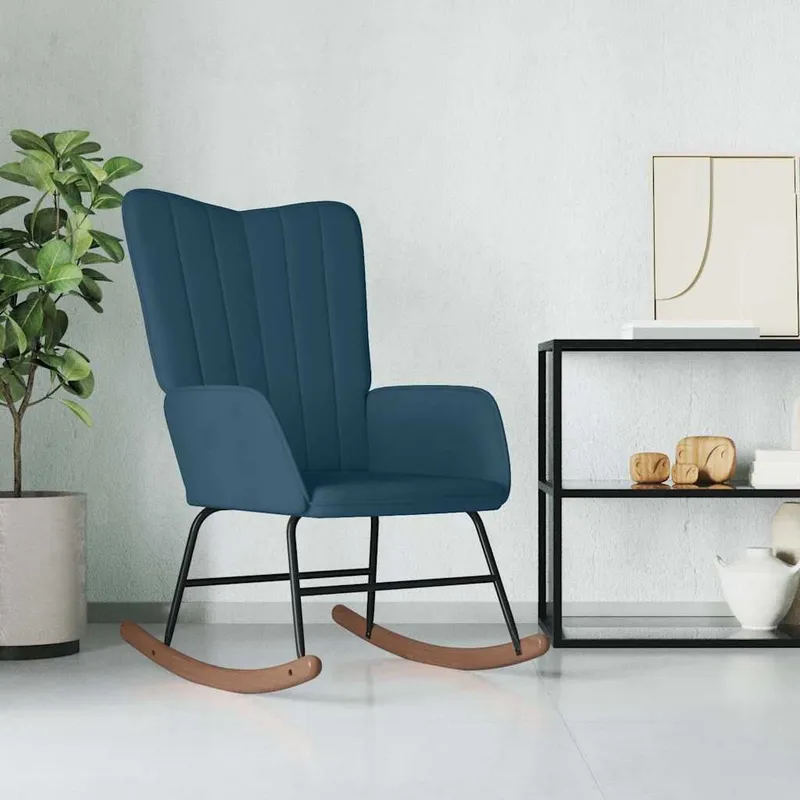 Chaise à bascule Bleu Velours