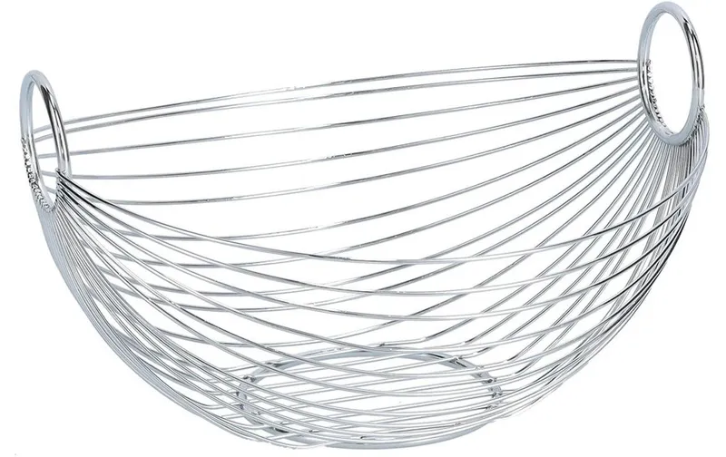 Zeller Present Früchtekorb Metall oval 1 Stück, Silber