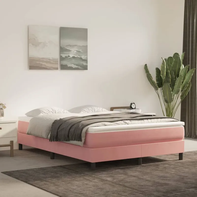 letto boxspringgestell Rosa 140x190 cm Samt