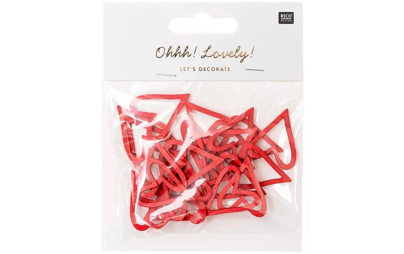 Rico Design Streudeko Herz offen 24 pieces, red
