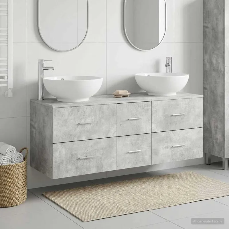 Ensemble de mobilier de salle de bain 3 pc Gris béton