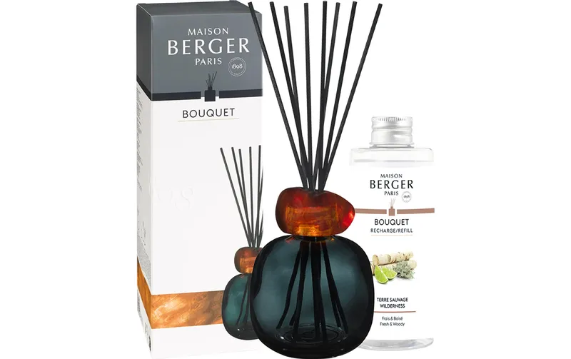 Maison Berger Duftstäbchen Minéral + 180 ml Terre Sauvage, black