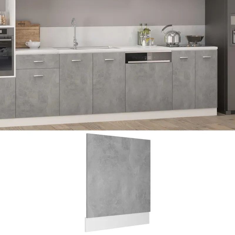 Geschirrspülerblende Lyon Betongrau 59,5x3x67 cm derivato del legno