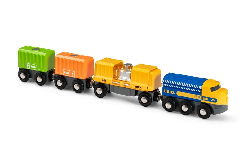 BRIO ferrobahn Güterzug con drei Waggons