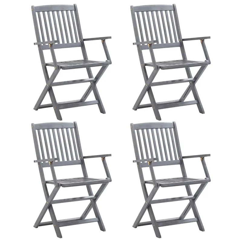 Klappstühle, 4 pezzi, massives Akazienholz