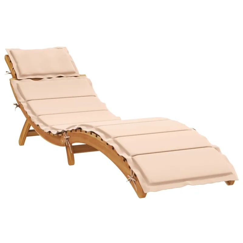 Sonnenliege Massivholz Akazie Beige
