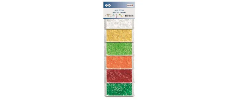 Glorex Pailletten Mehrfarbig, 6 mm, 30g