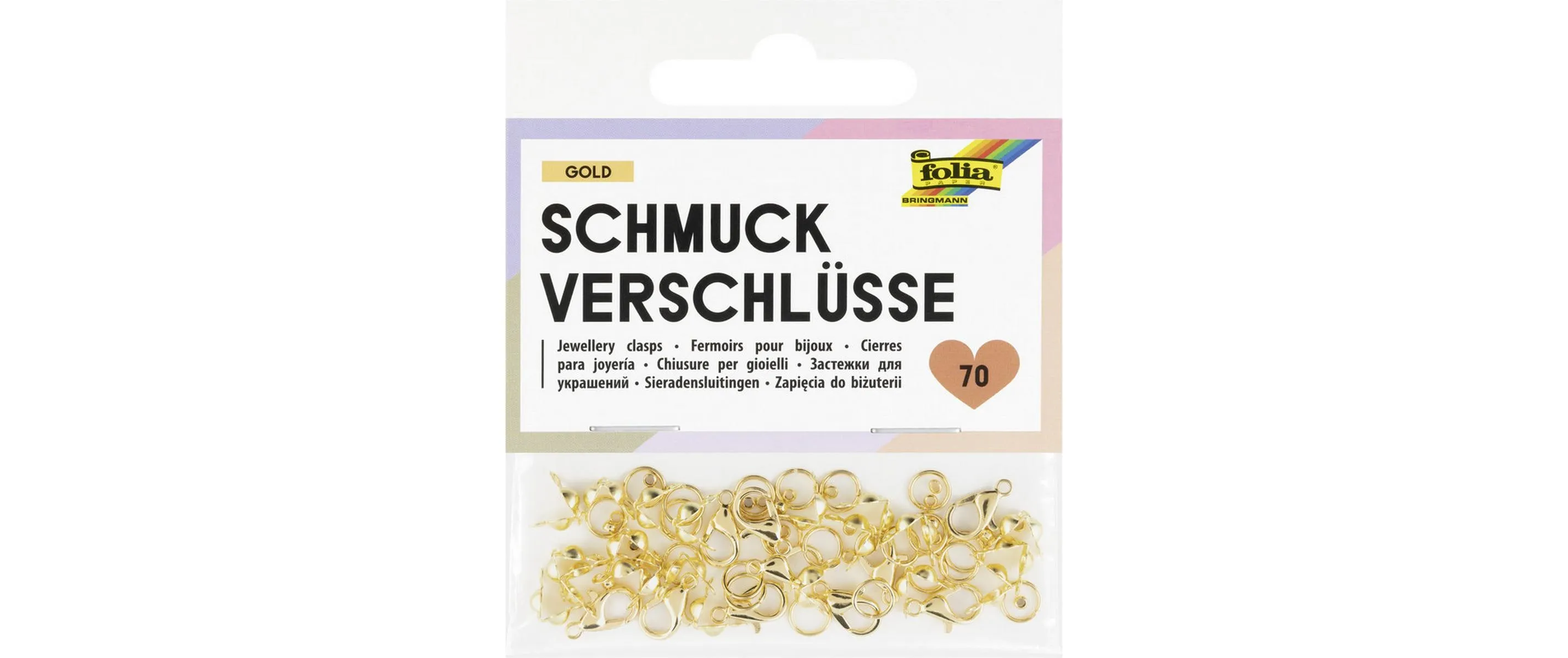 Folia Schmuckverschlüsse Set goldfarben 70-teilig
