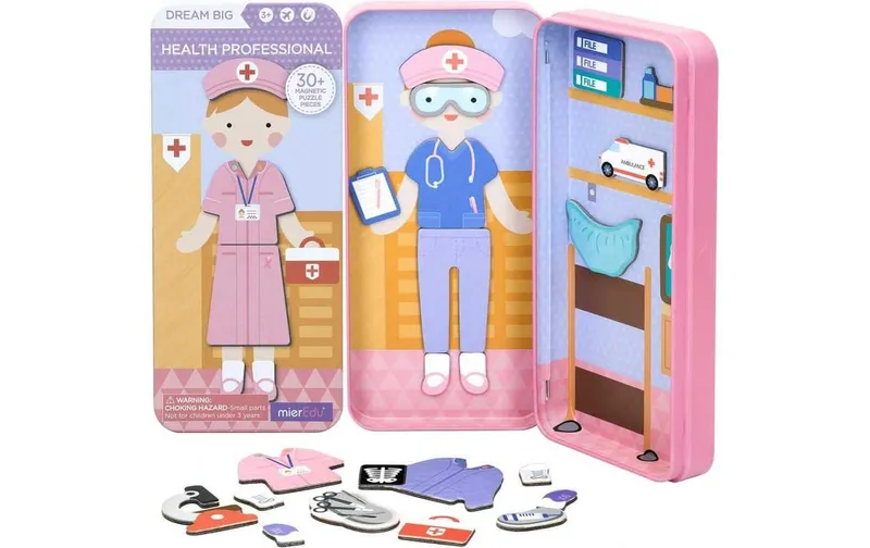 mierEdu Kinderspiel Reise-Magnetspielbox – Krankenschwester