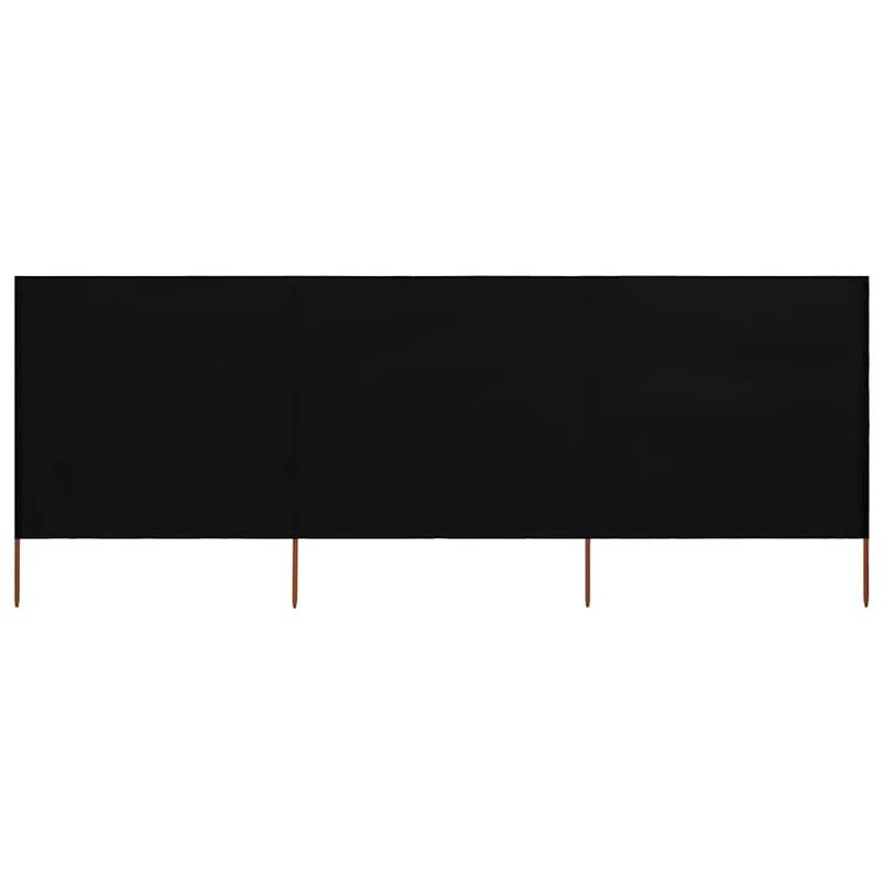 3-teiliges Windschutzgewebe 400 x 120 cm Schwarz
