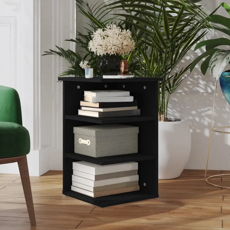 Beistellregal black 35x35x55 cm engineered wood