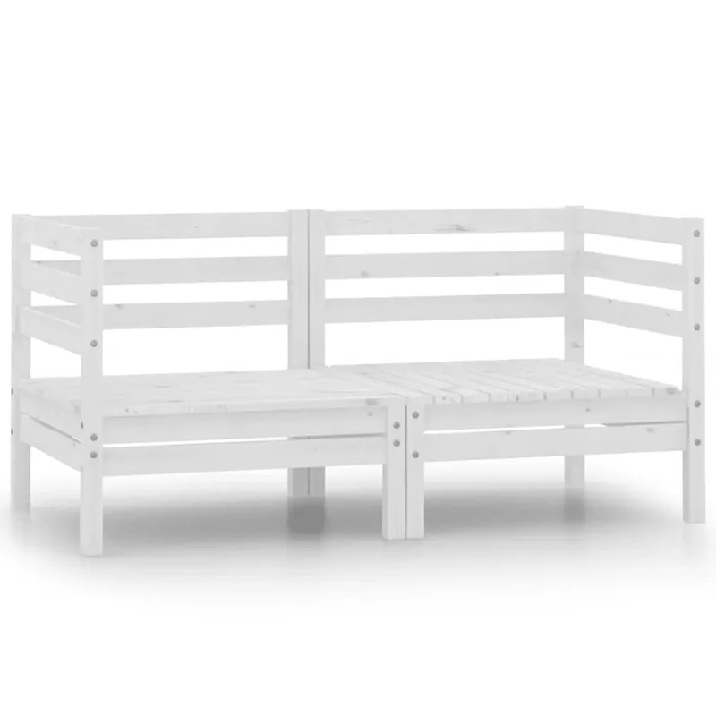 Garten-Ecksofas 2 Stk. bianco legno massiccio pino